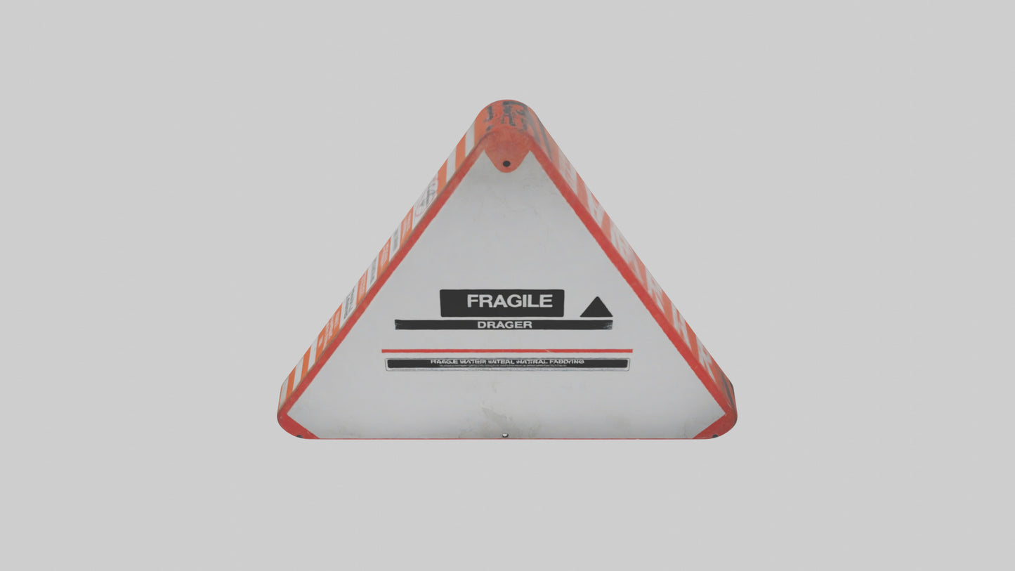 3D model Fragile Material Handling Danger Sign model VR / AR / low-poly