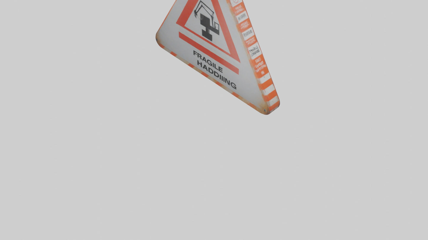 3D model Fragile Material Handling Danger Sign model VR / AR / low-poly
