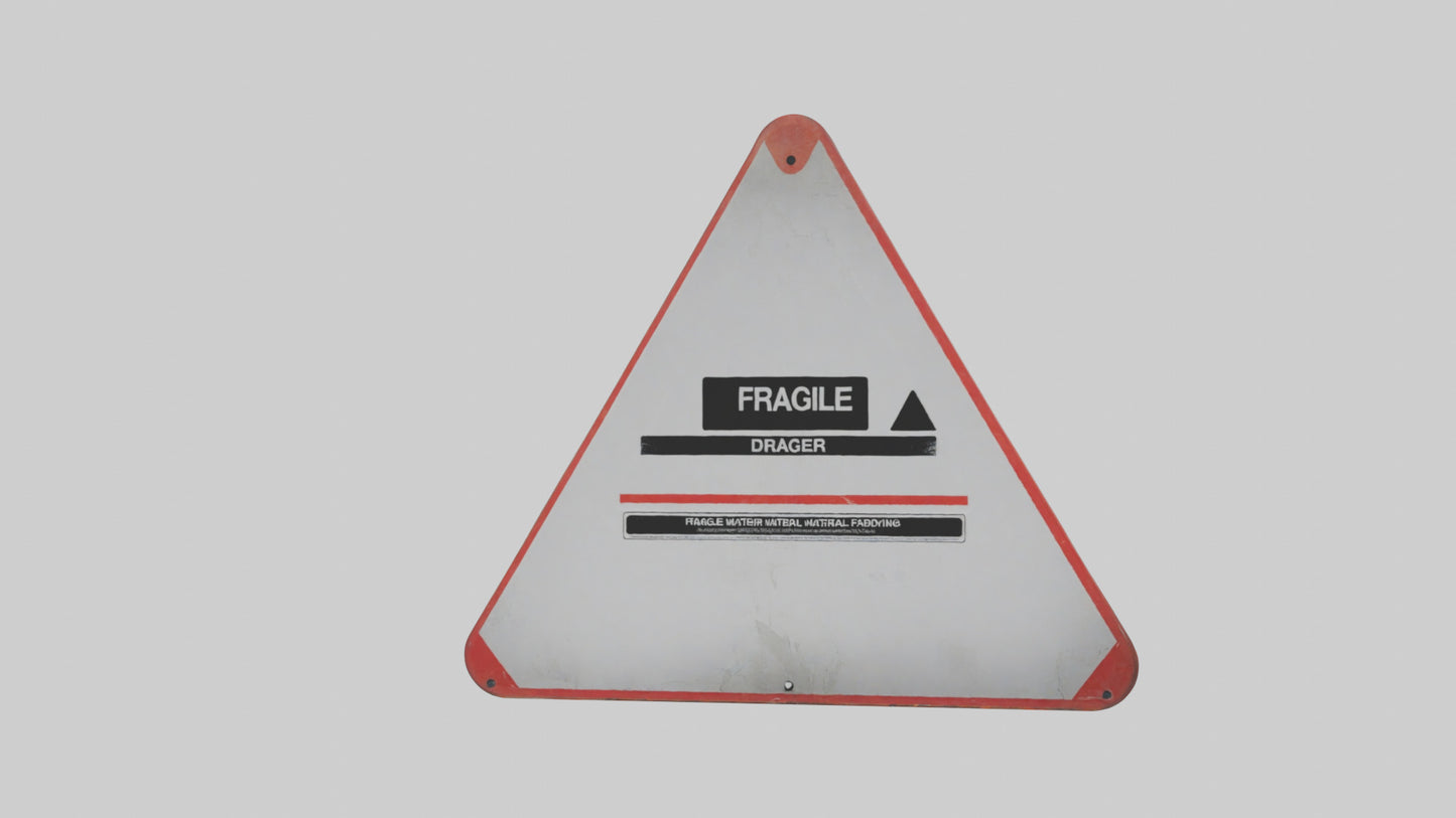 3D model Fragile Material Handling Danger Sign model VR / AR / low-poly