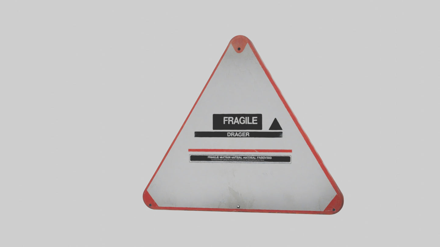 3D model Fragile Material Handling Danger Sign model VR / AR / low-poly