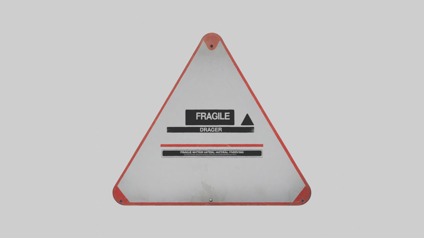 3D model Fragile Material Handling Danger Sign model VR / AR / low-poly