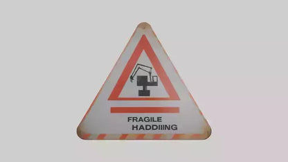 3D model Fragile Material Handling Danger Sign model VR / AR / low-poly
