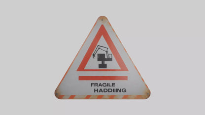 3D model Fragile Material Handling Danger Sign model VR / AR / low-poly