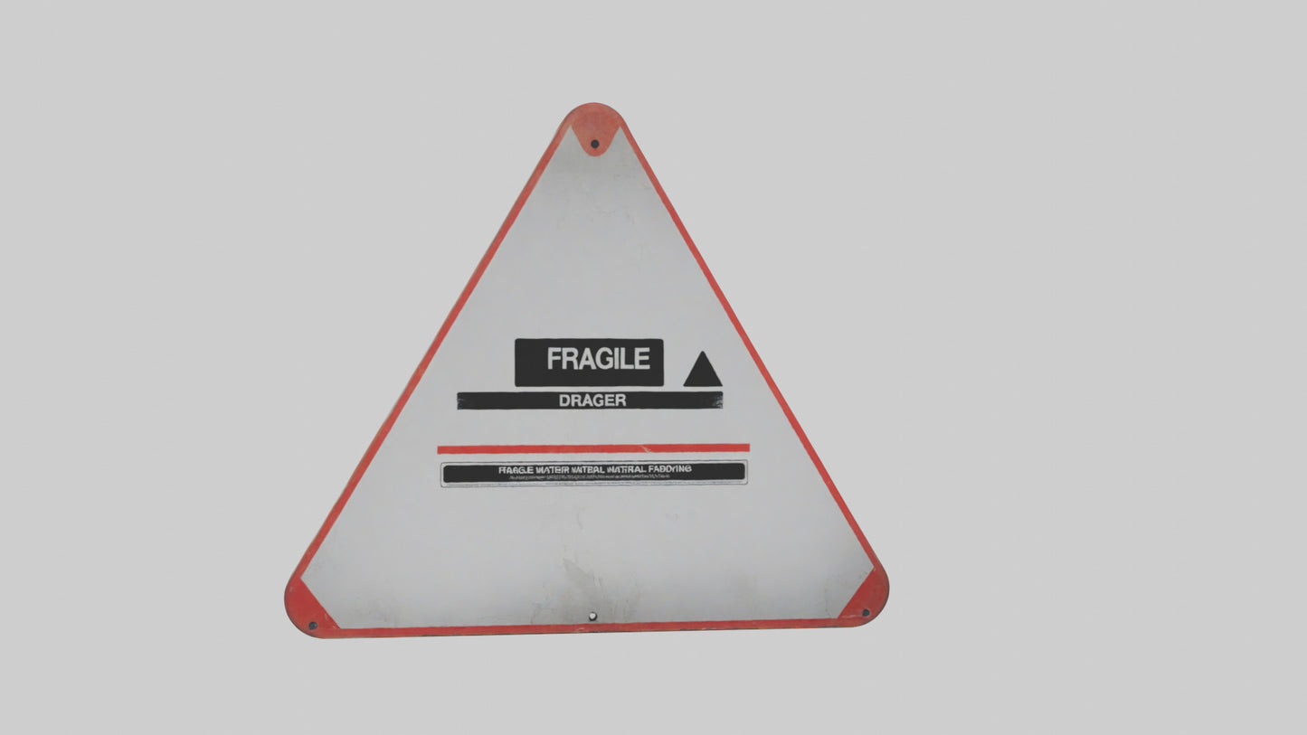 3D model Fragile Material Handling Danger Sign model VR / AR / low-poly