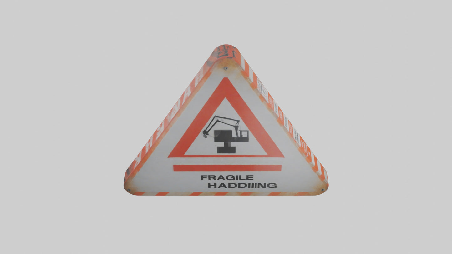 3D model Fragile Material Handling Danger Sign model VR / AR / low-poly