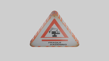 3D model Fragile Material Handling Danger Sign model VR / AR / low-poly