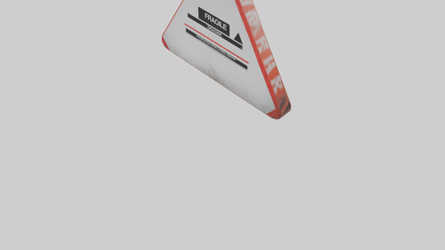 3D model Fragile Material Handling Danger Sign model VR / AR / low-poly