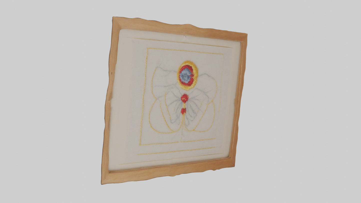 Framed embroidery model 3D model