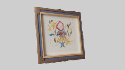Framed embroidery model 3D model
