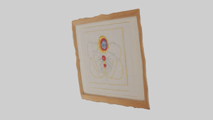 Framed embroidery model 3D model
