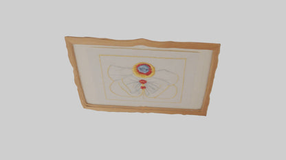 Framed embroidery model 3D model