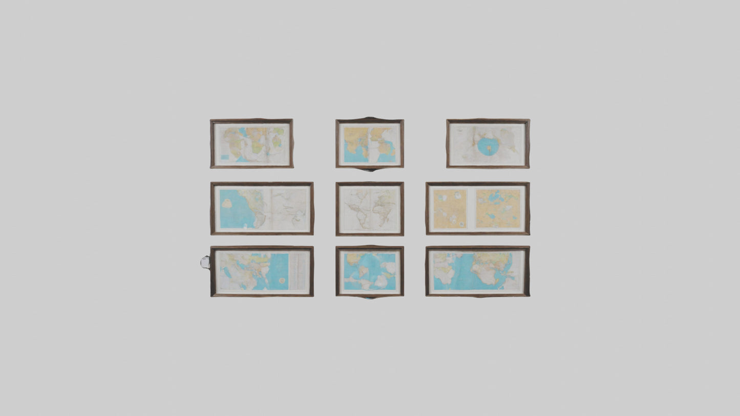 Framed Maps 3D model