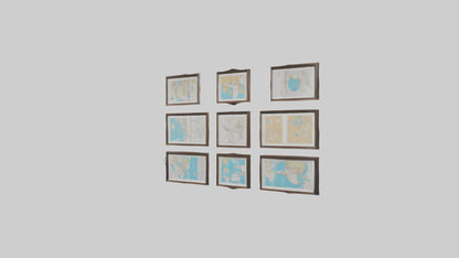 Framed Maps 3D model