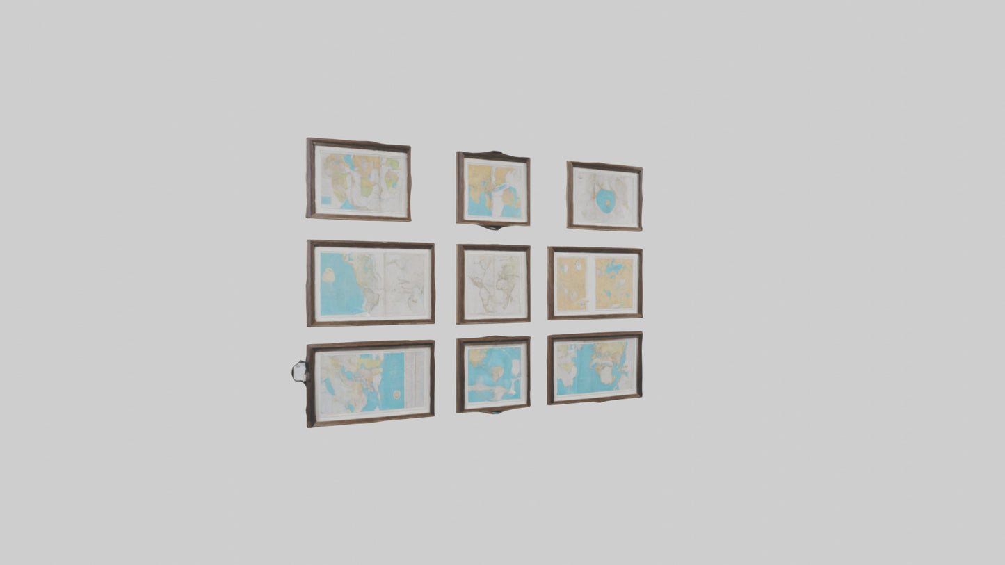 Framed Maps 3D model