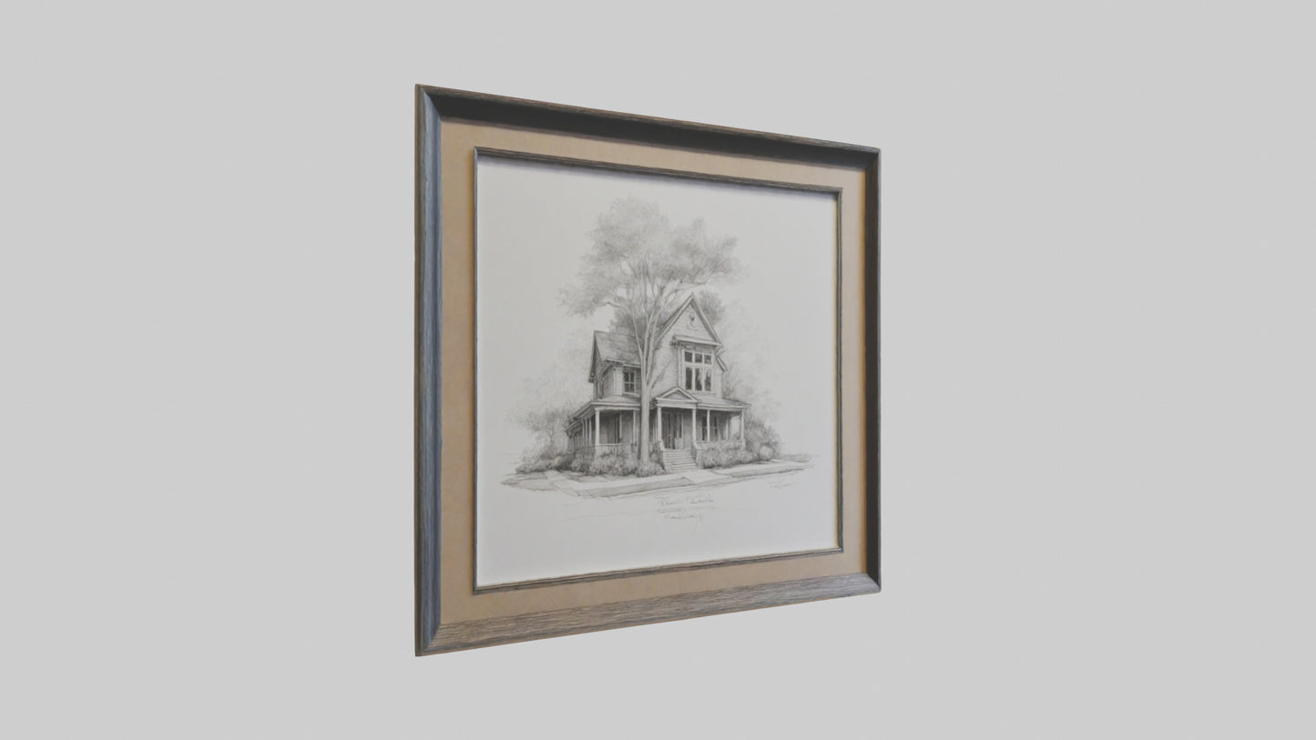 Framed Sketch Art 3D model