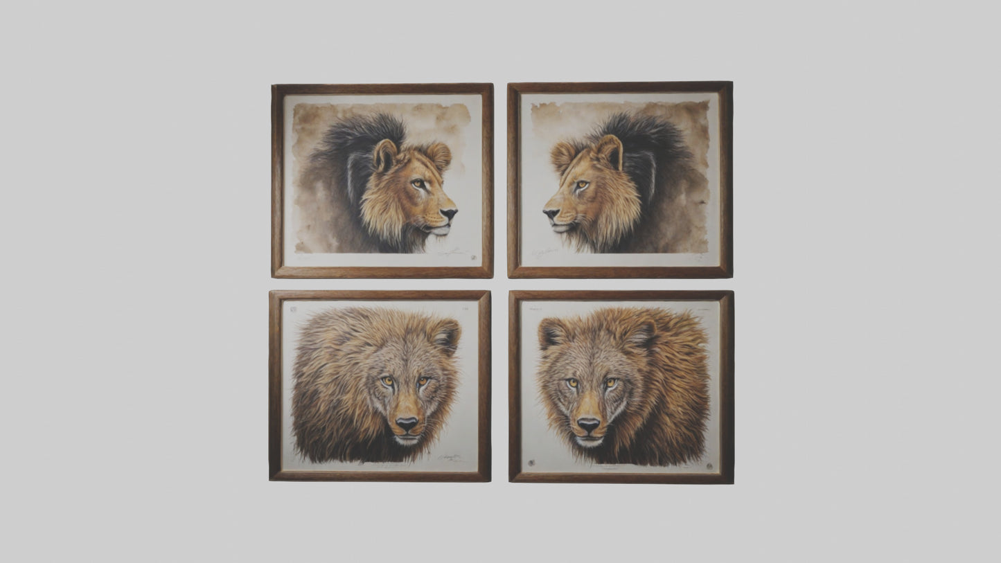 Framed Wildlife Prints VR / AR / low-poly