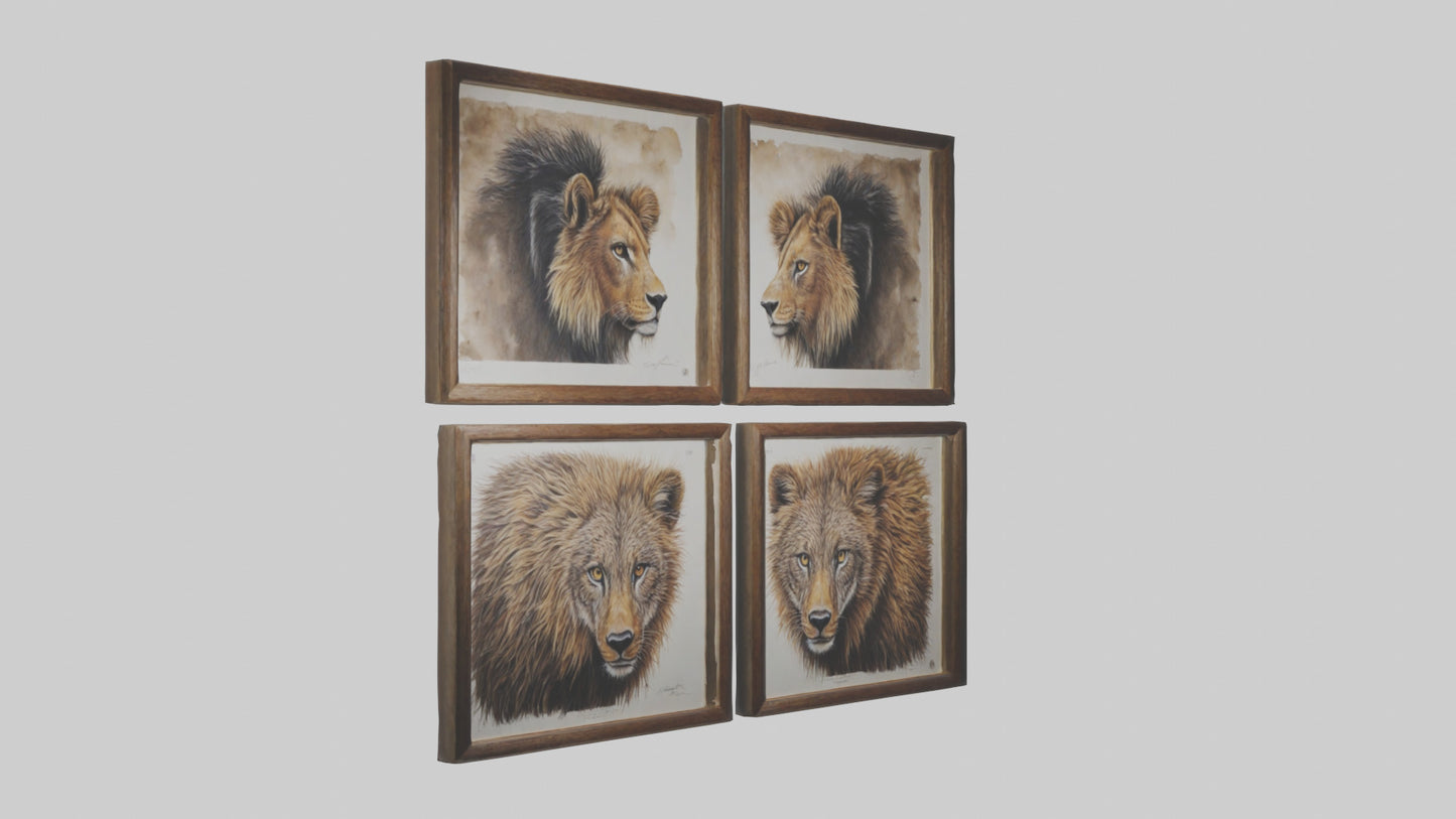 Framed Wildlife Prints VR / AR / low-poly