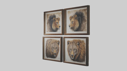Framed Wildlife Prints VR / AR / low-poly