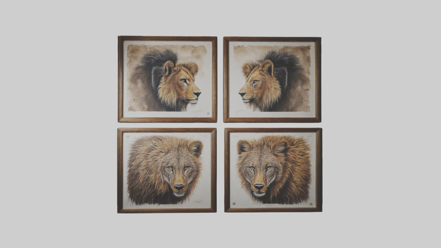 Framed Wildlife Prints VR / AR / low-poly