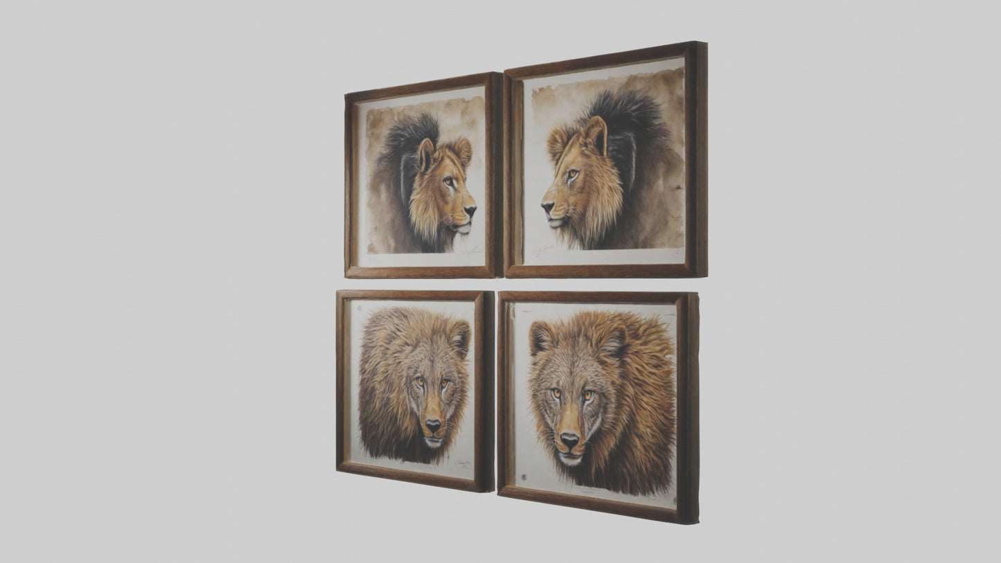 Framed Wildlife Prints VR / AR / low-poly
