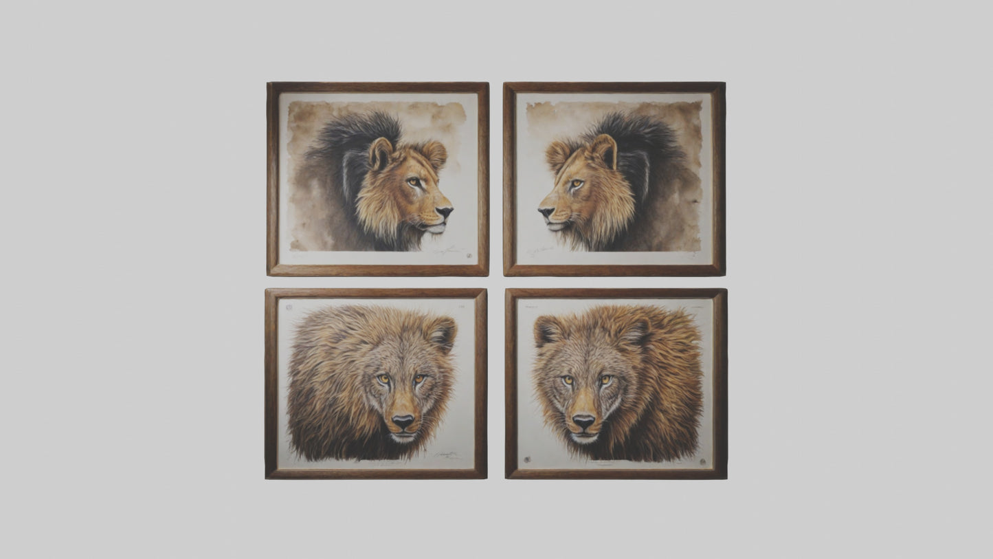 Framed Wildlife Prints VR / AR / low-poly
