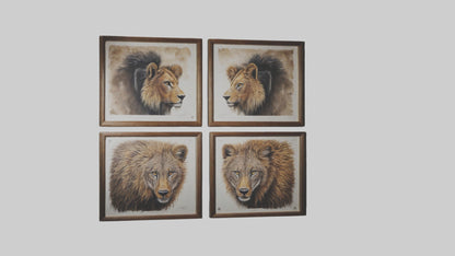 Framed Wildlife Prints VR / AR / low-poly