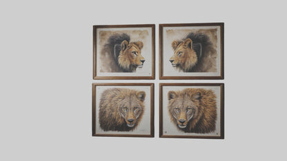 Framed Wildlife Prints VR / AR / low-poly