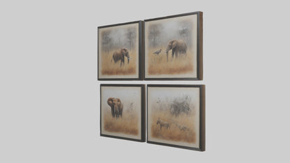 Framed Wildlife Prints VR / AR / low-poly