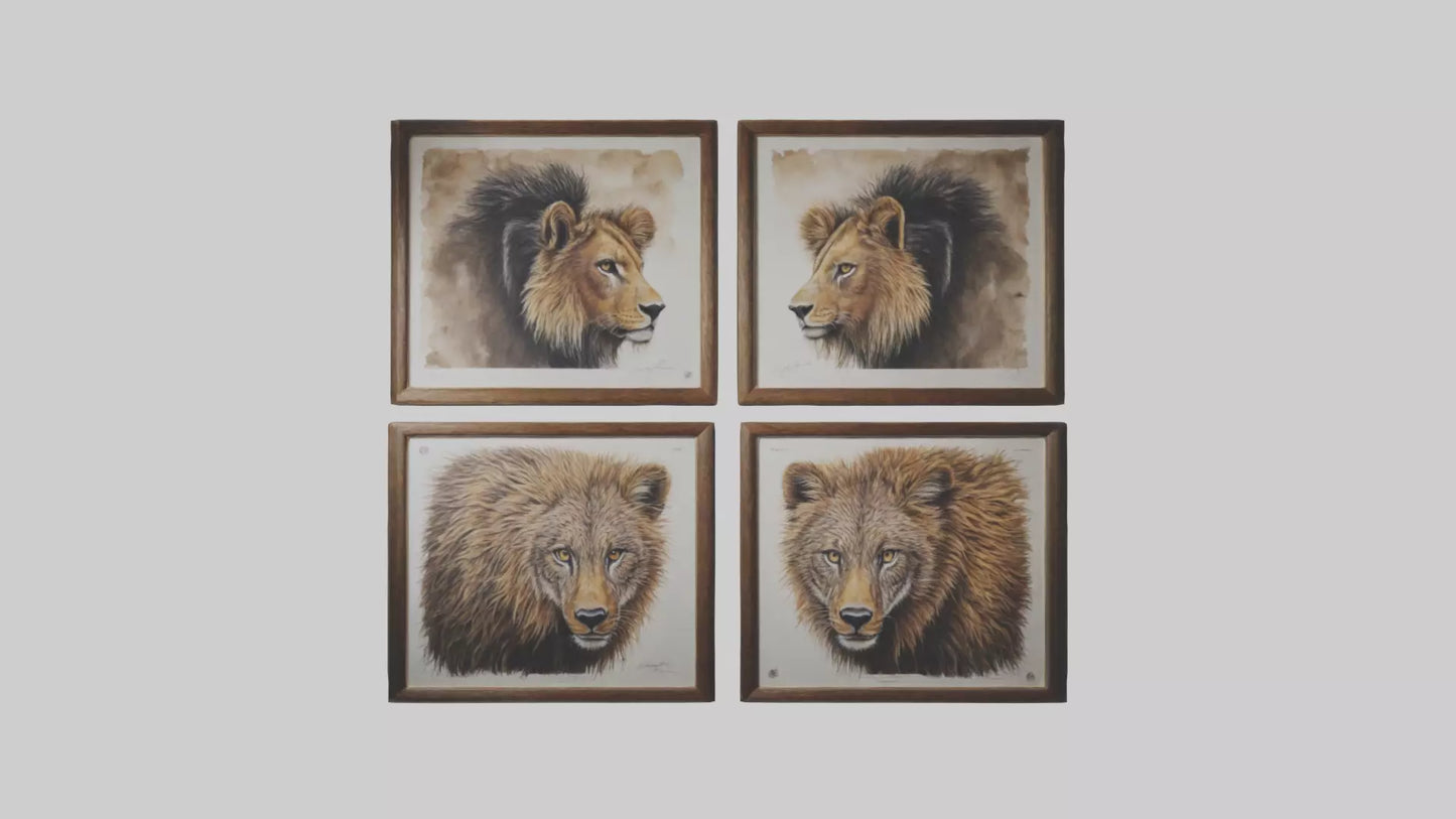 Framed Wildlife Prints VR / AR / low-poly