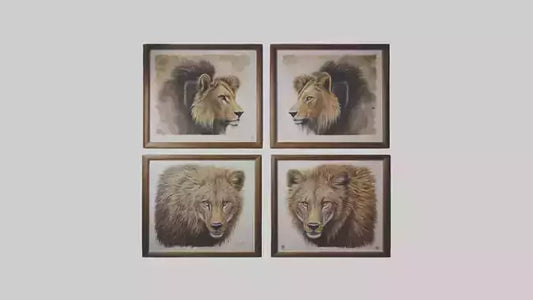 Framed Wildlife Prints VR / AR / low-poly