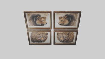 Framed Wildlife Prints VR / AR / low-poly