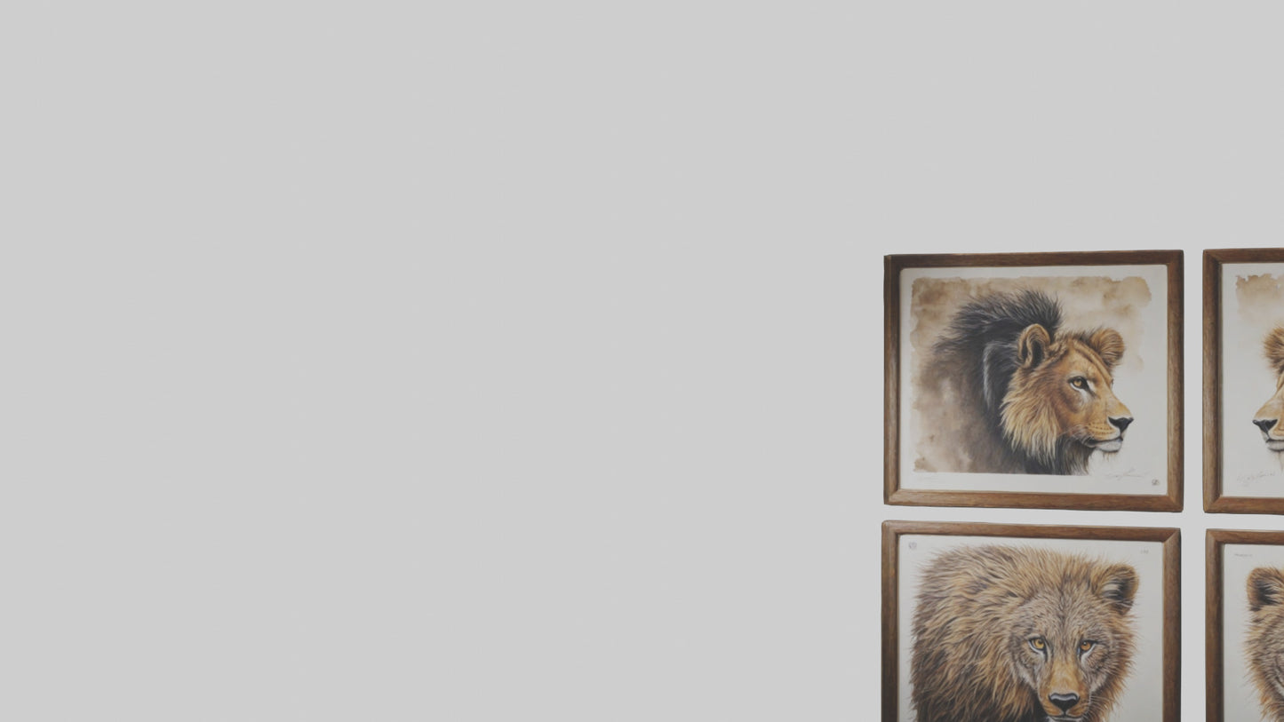 Framed Wildlife Prints VR / AR / low-poly