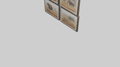 Framed Wildlife Prints VR / AR / low-poly