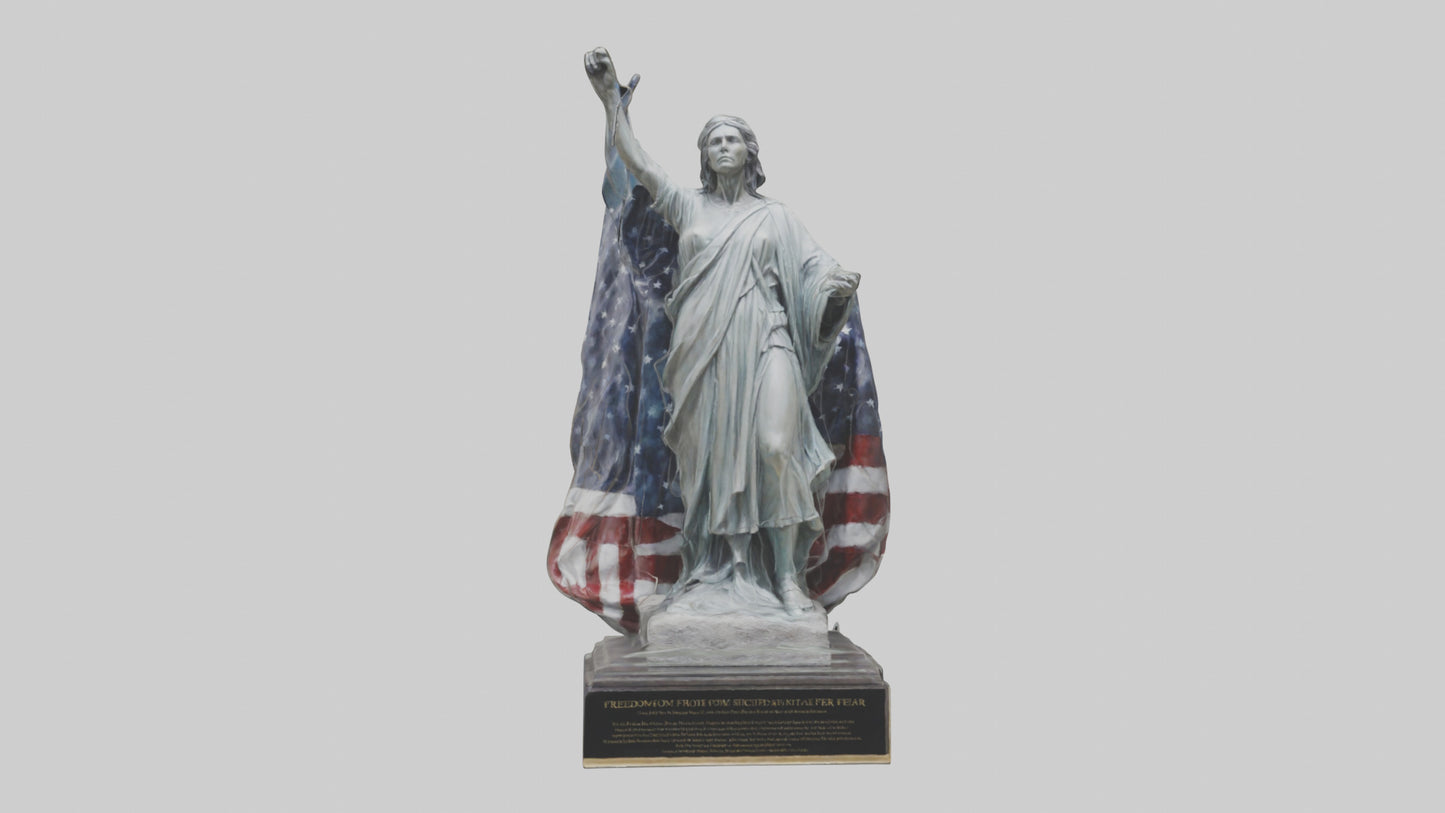 3D model Freedom from Fear statue model VR / AR / low-poly