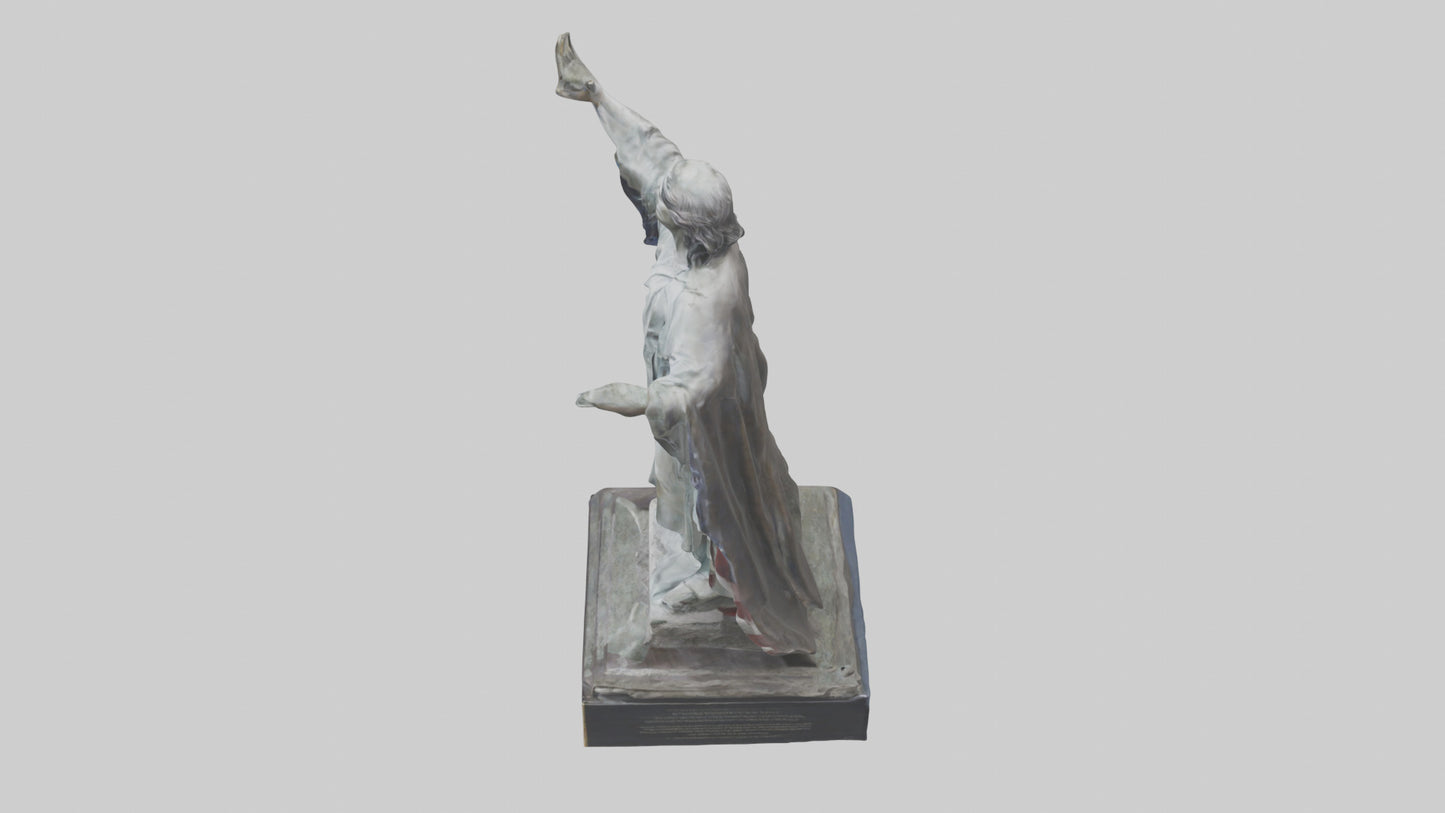 3D model Freedom from Fear statue model VR / AR / low-poly