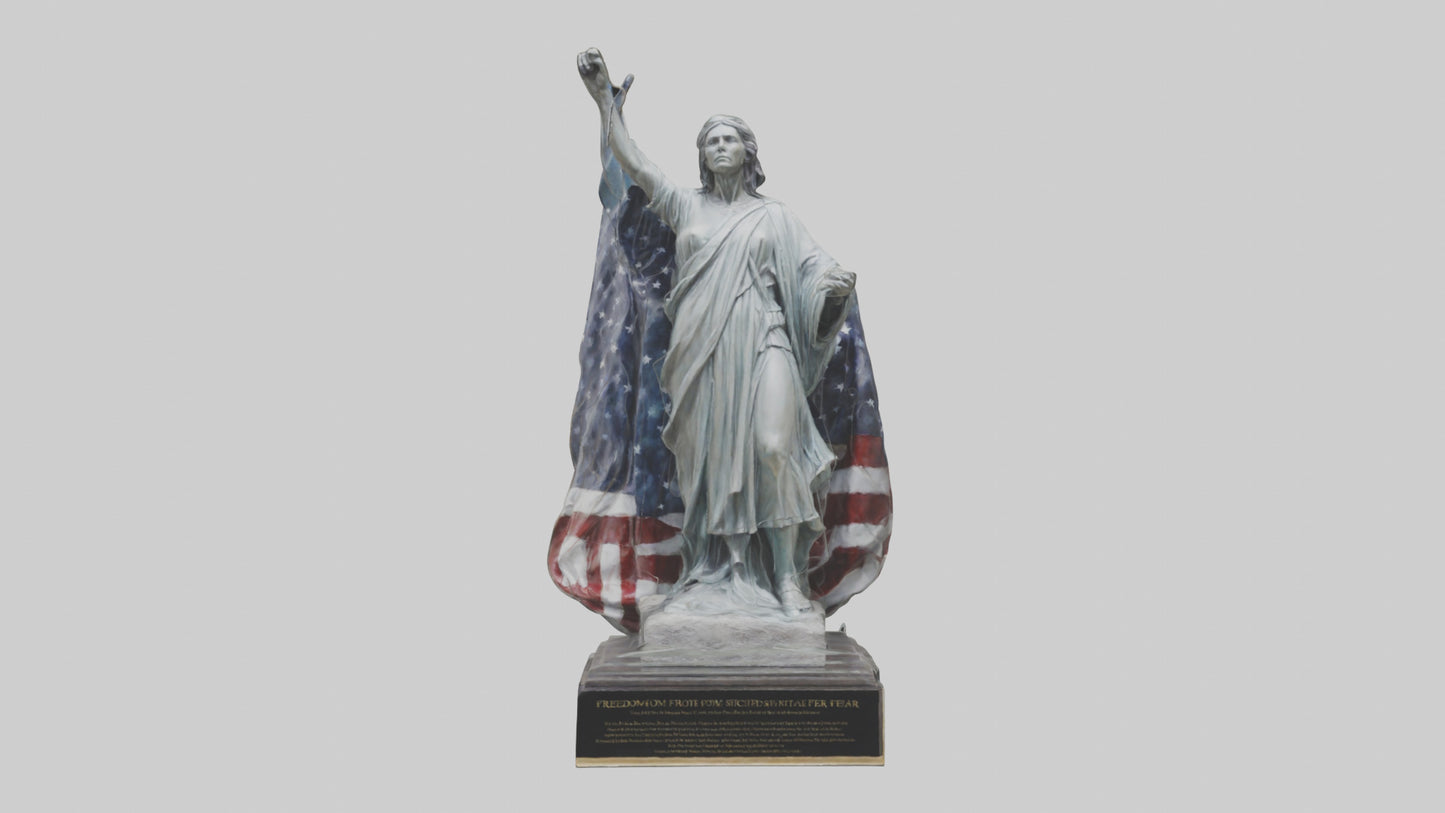 3D model Freedom from Fear statue model VR / AR / low-poly