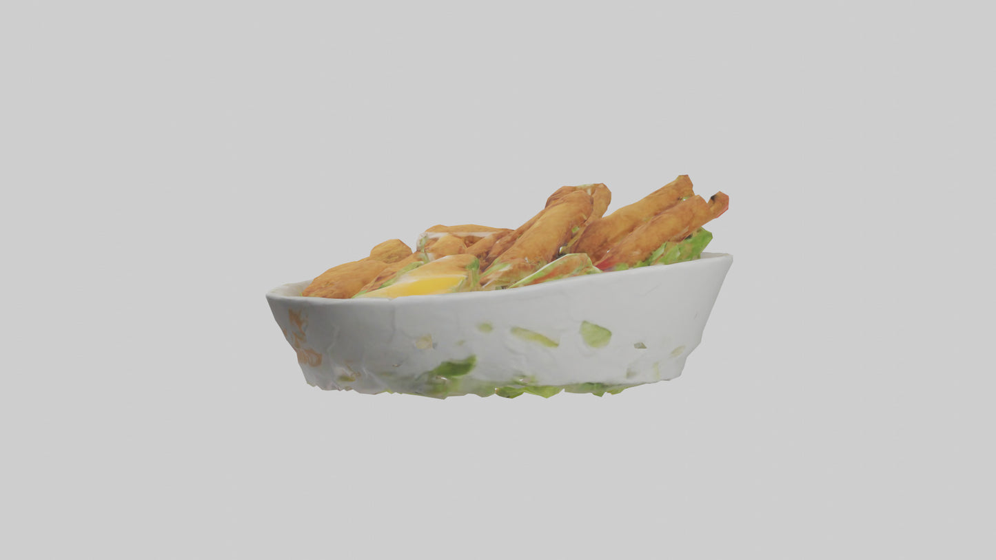 Fried chicken salad model 3D model