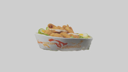 Fried chicken salad model 3D model