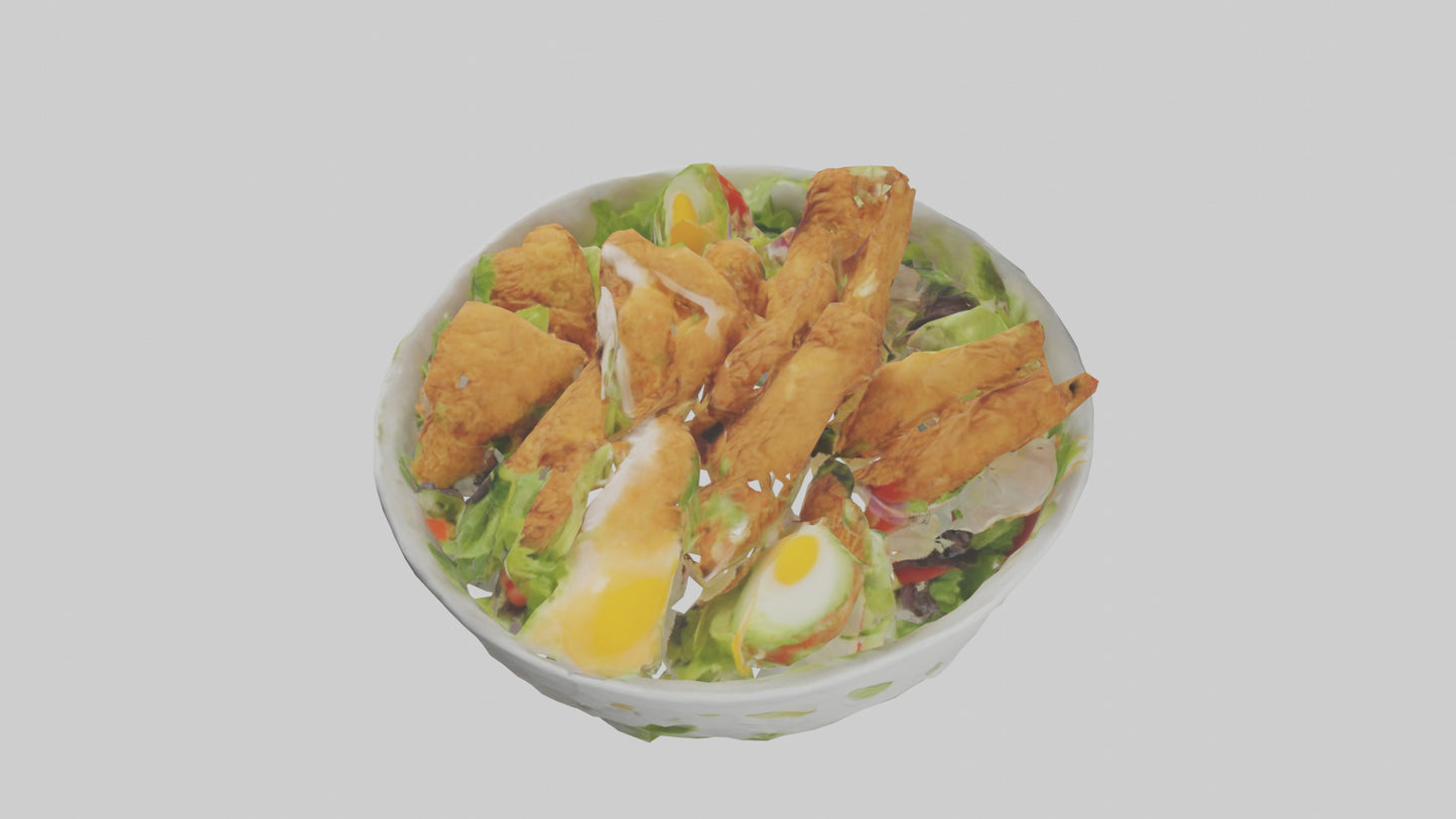 Fried chicken salad model 3D model