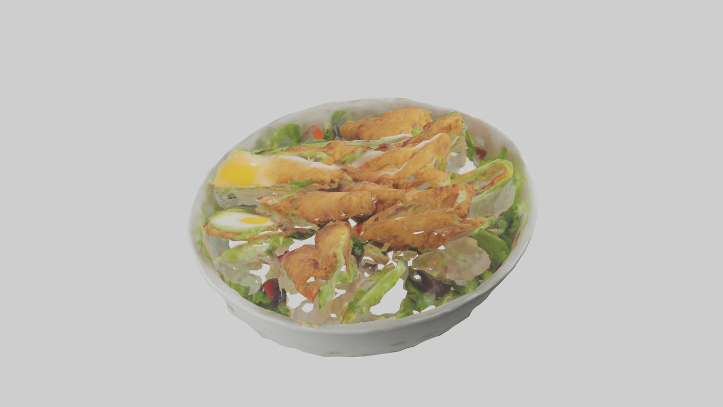 Fried chicken salad model 3D model