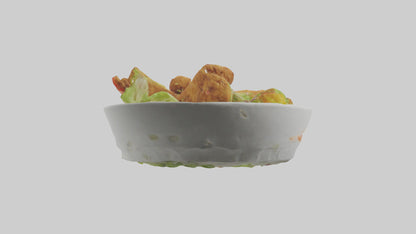 Fried chicken salad model 3D model