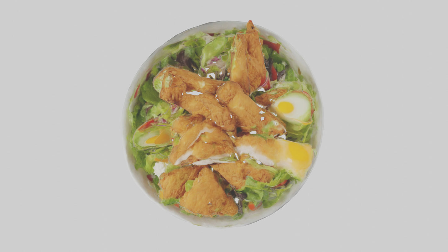 Fried chicken salad model 3D model