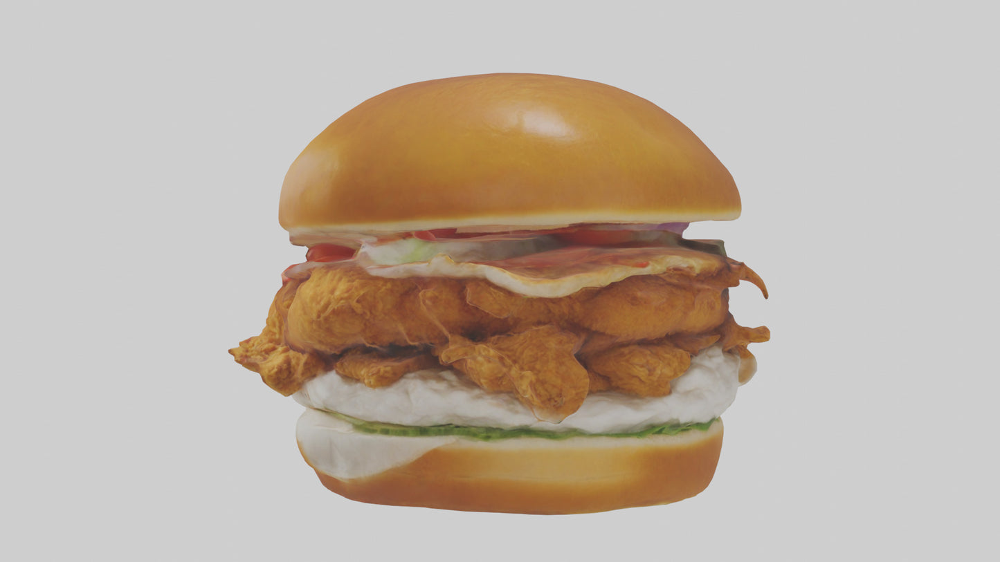 Fried chicken sandwich model 3D model
