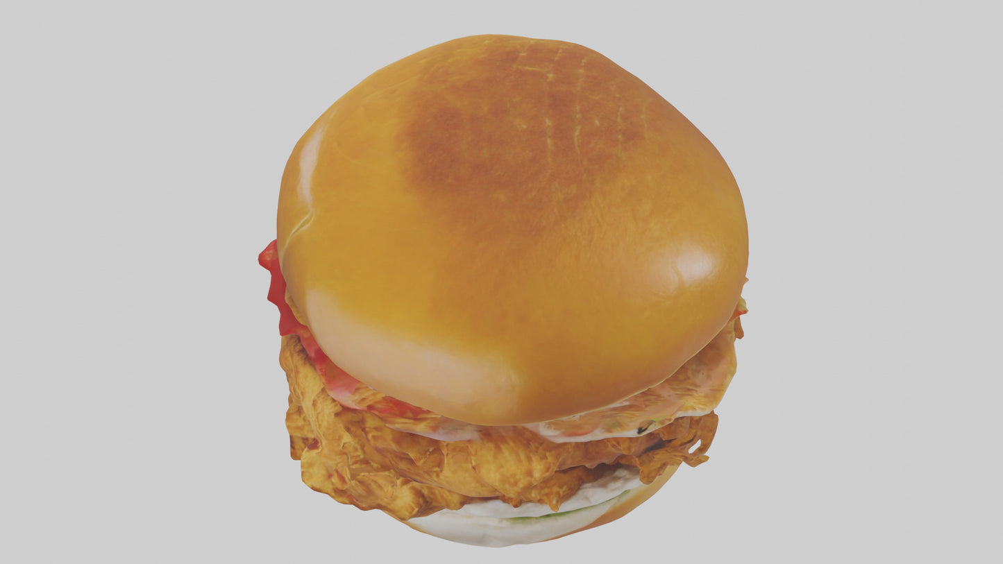 Fried chicken sandwich model 3D model