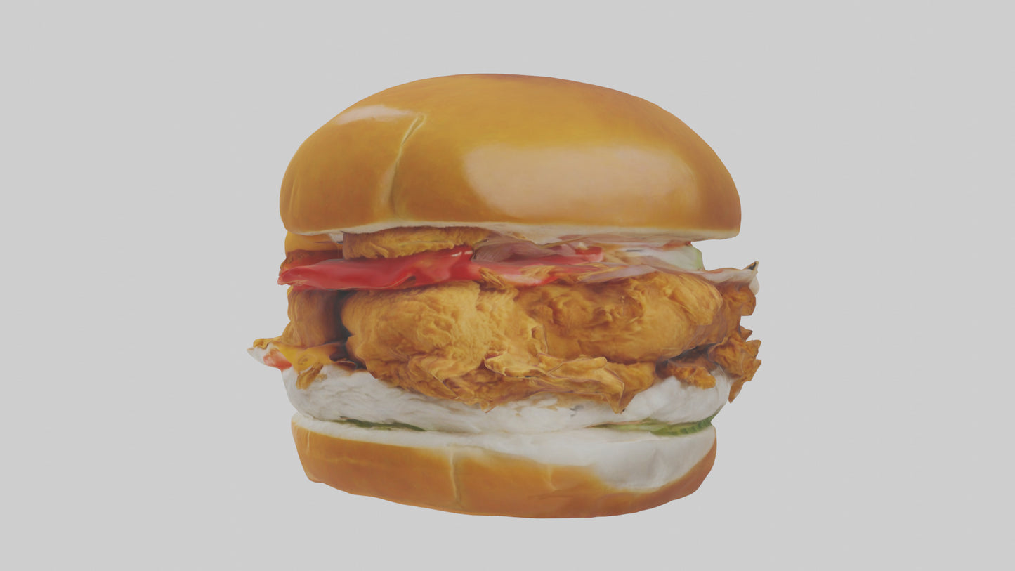Fried chicken sandwich model 3D model