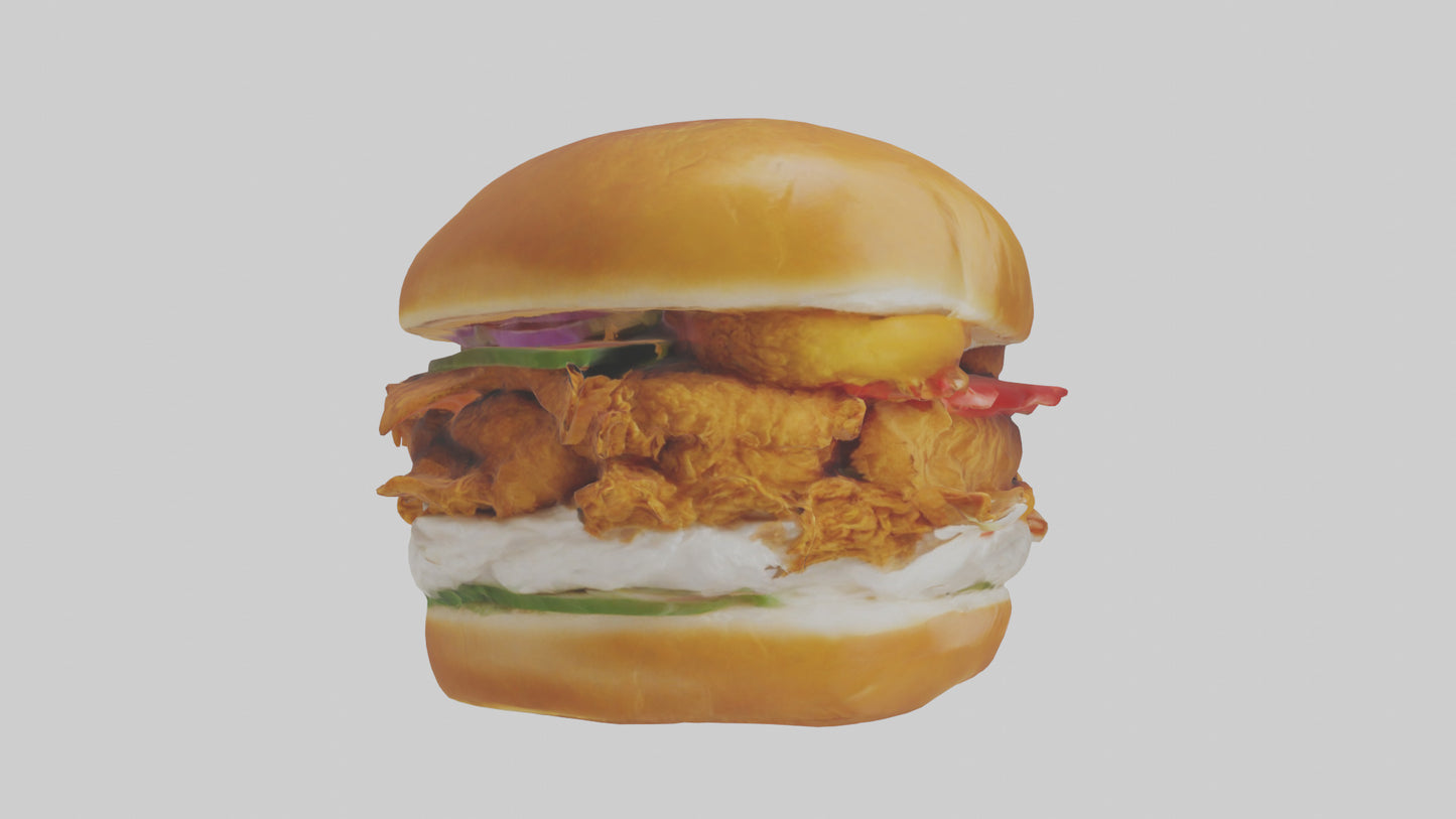 Fried chicken sandwich model 3D model