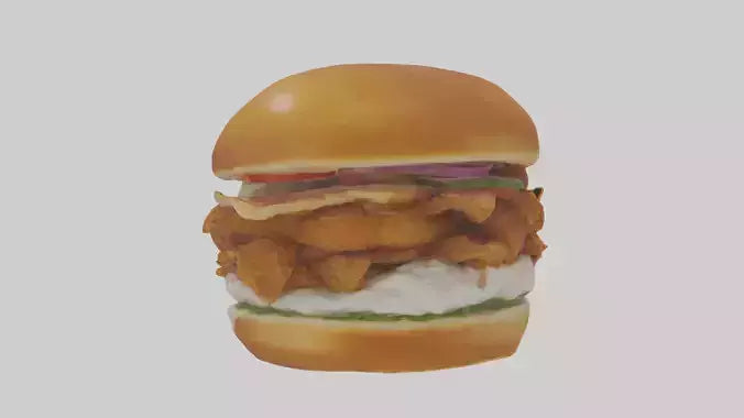 Fried chicken sandwich model 3D model