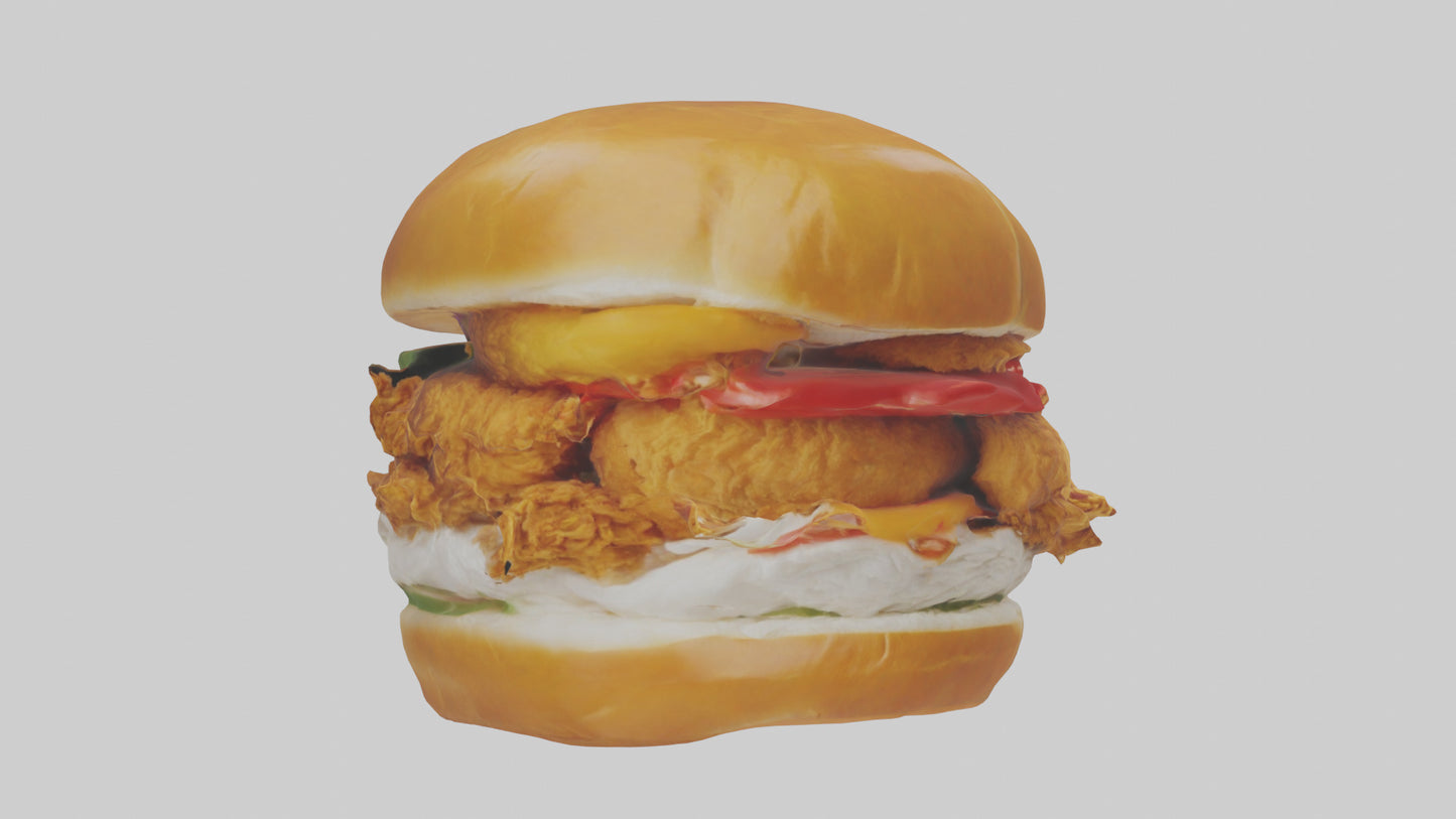 Fried chicken sandwich model 3D model