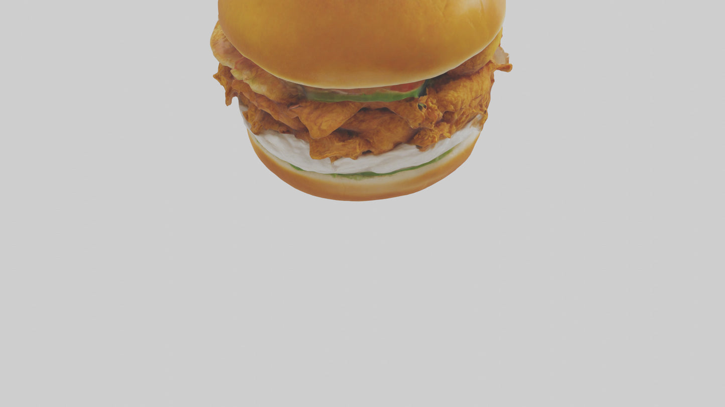 Fried chicken sandwich model 3D model