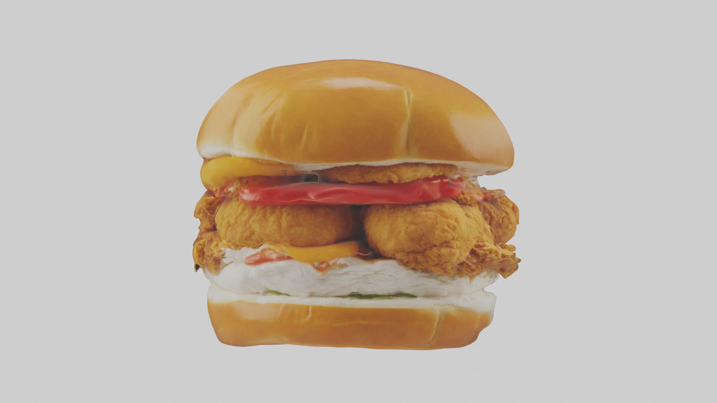 Fried chicken sandwich model 3D model